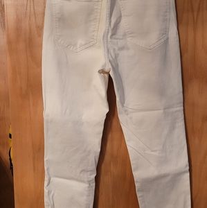 High waisted cream denim jeans